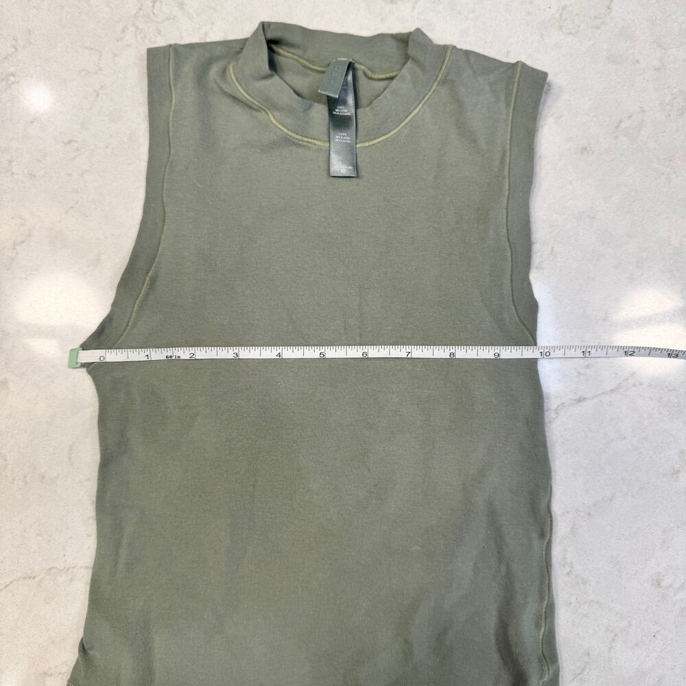 SKIMS Olive Cotton Rib Tank Top XS Quiet Luxury Clean Girl Capsule Wardrobe - Picture 6 of 15